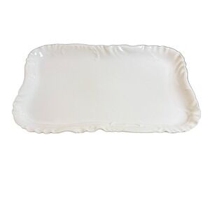 Haviland & Co Limoges Serving Tray White Rectangular Scalloped Edge Antique READ